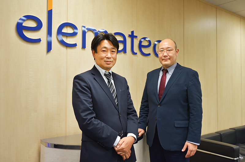 依摩泰（Elematec）株式会社 总部第四营业组 组长 兼 千叶分店 分店长 志贺健太郎先生　依摩泰（Elematec）株式会社 总公司第三组 组长 鹰箸亮先生